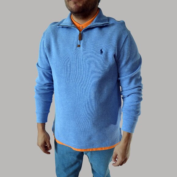 Polo Ralph Lauren Half Zip Sweater Sweatshirt Cotton - Picture 1 of 3